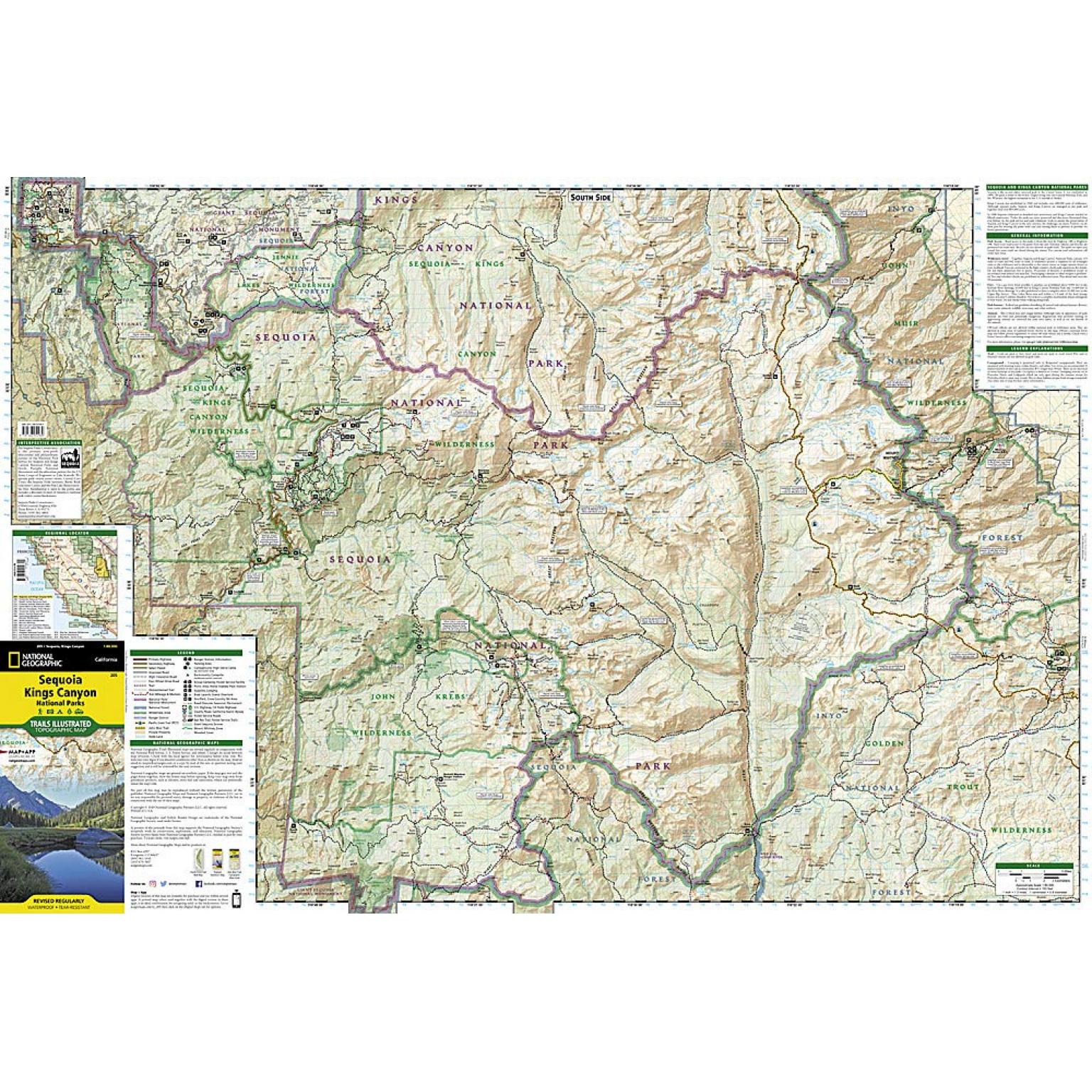 National Geographic - Sequoia and Kings Canyon National Parks - Trails Illustrated Folding Travel Map - Image 4