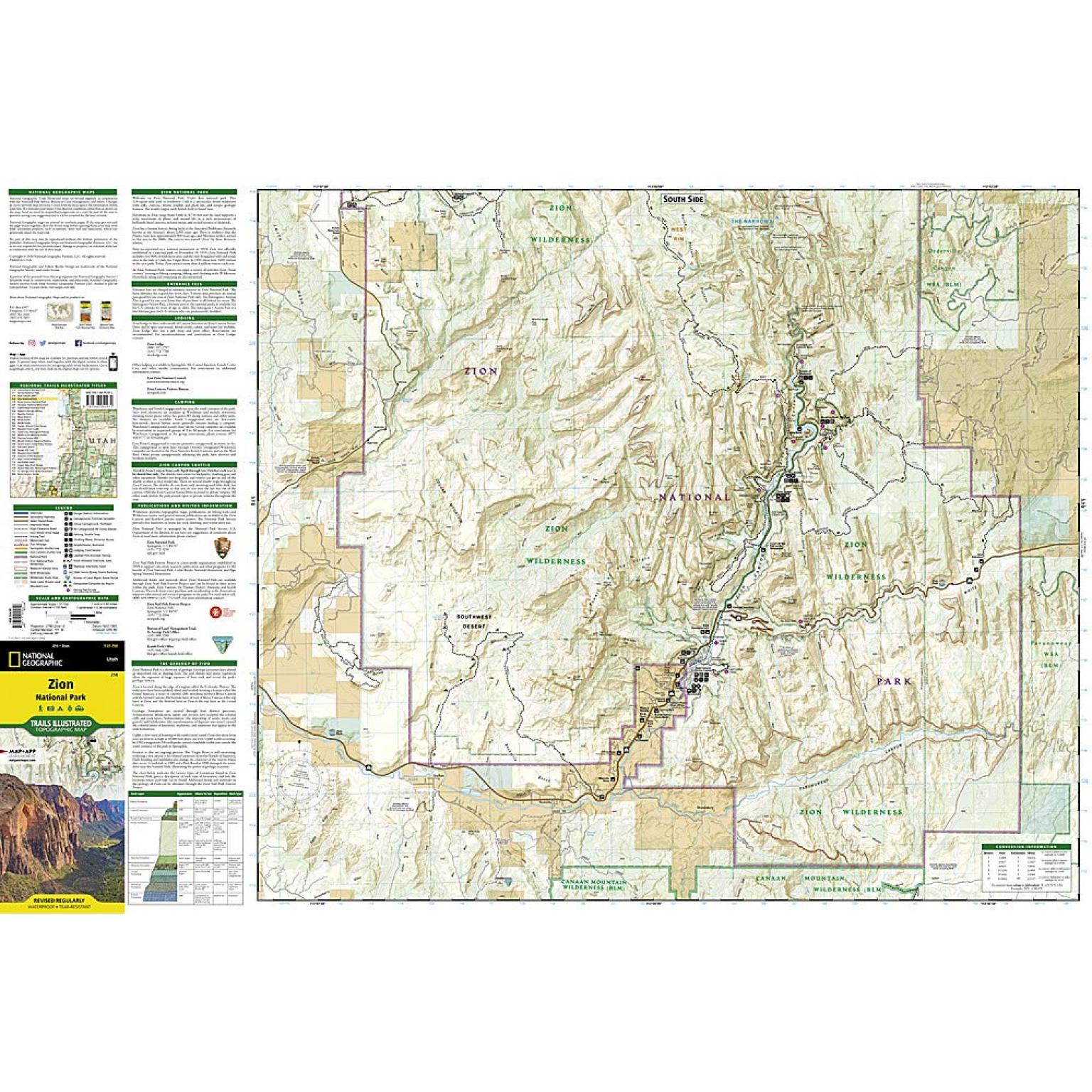 National Geographic - Zion National Park - Trails Illustrated Folding Travel Map - Image 4