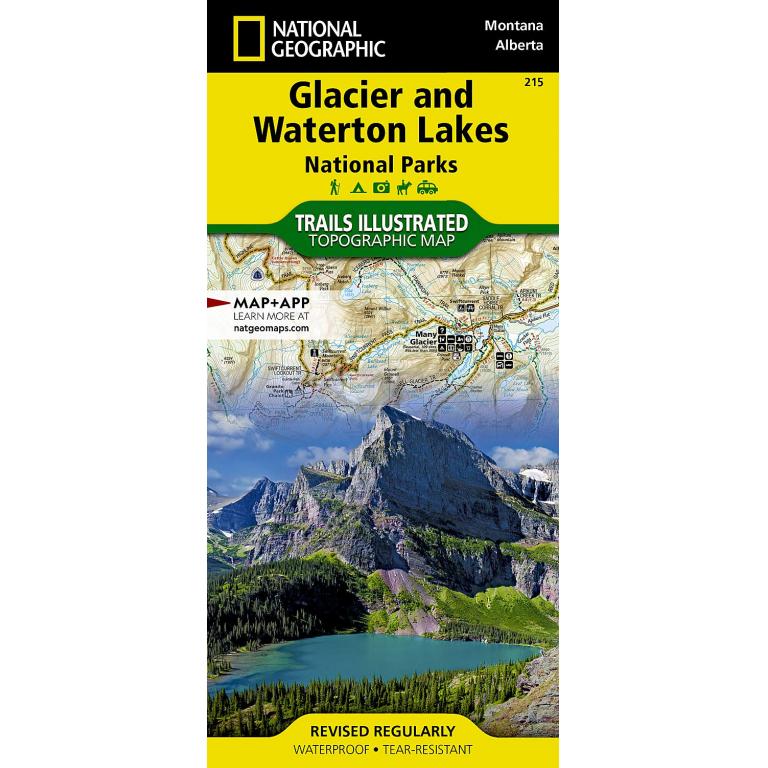 National Geographic - Glacier and Waterton Lakes National Parks - Trails Illustrated Folding Travel Map - Image 2