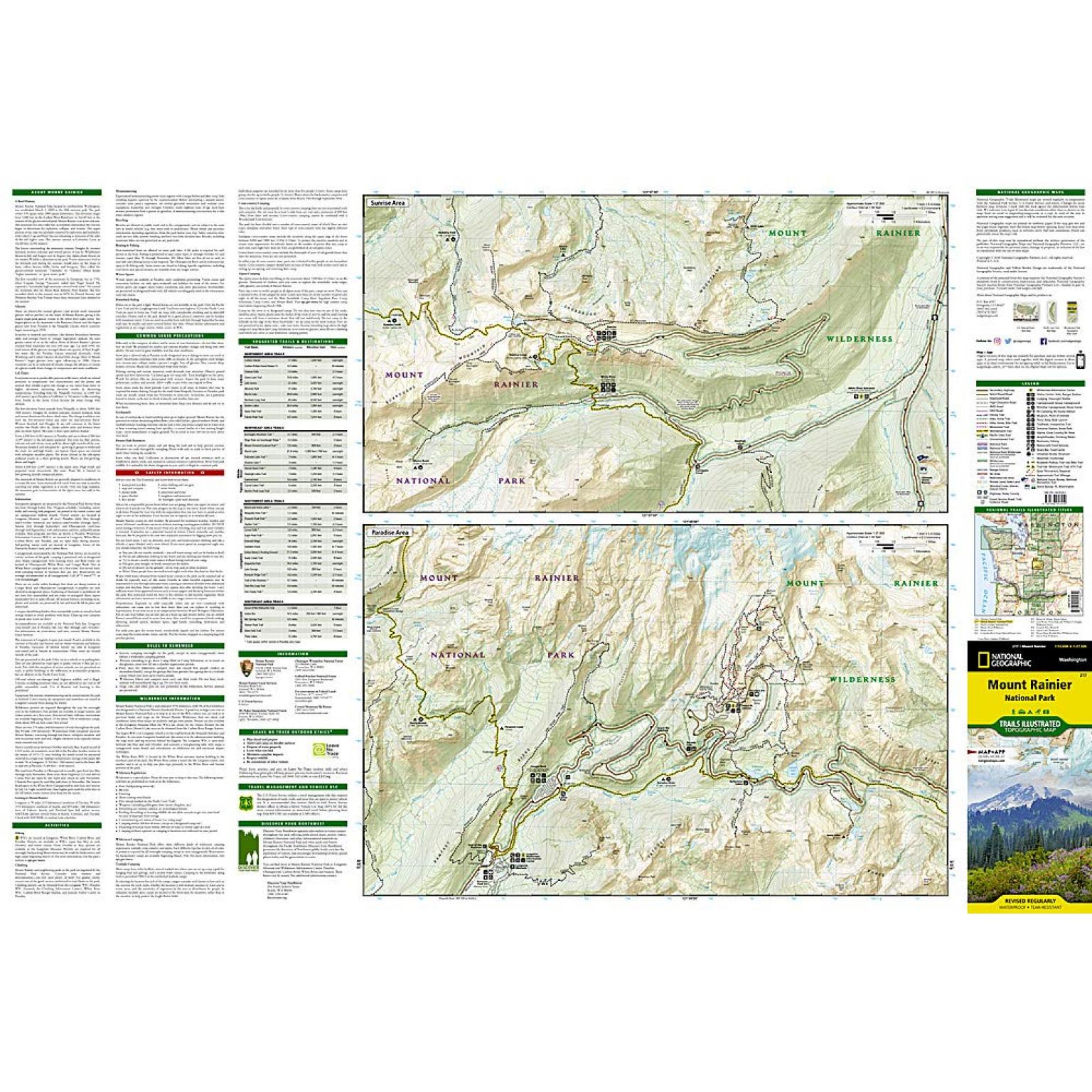 National Geographic - Mt Rainier National Park - Trails Illustrated Folding Travel Map - Image 5