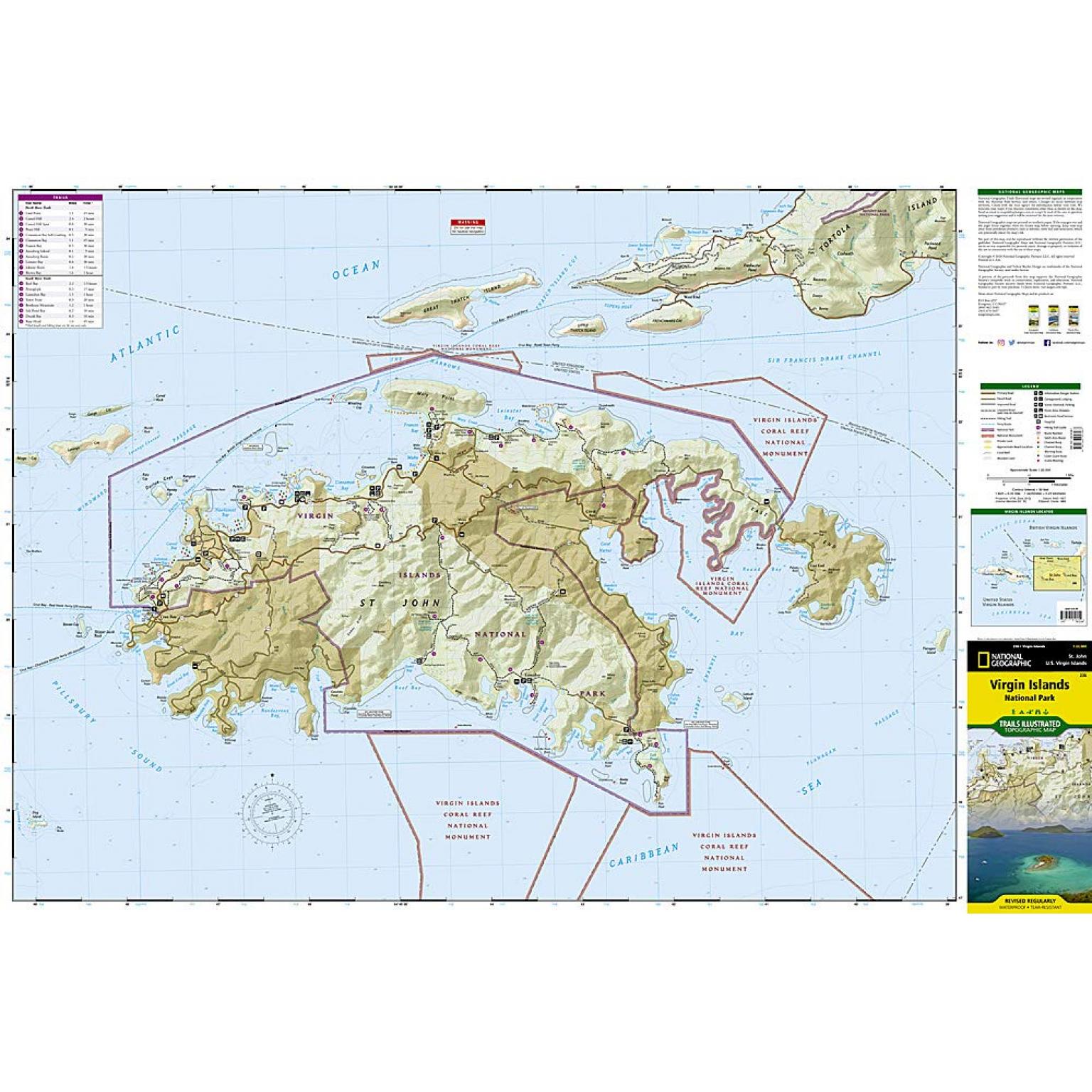 National Geographic - Virgin Islands National Park - Trails Illustrated Folding Travel Map - Image 4