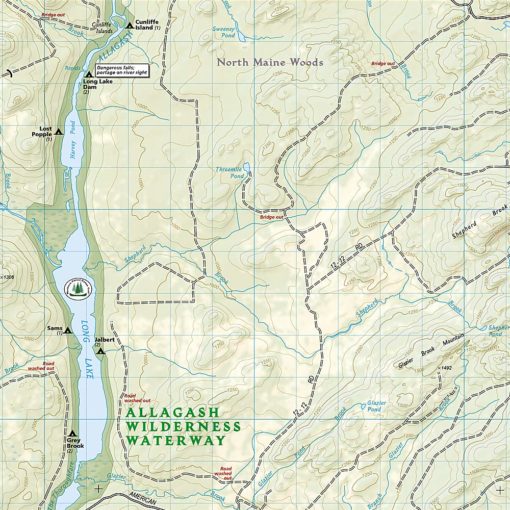 National Geographic - Allagash Wilderness Waterway North - Trails Illustrated Folding Travel Map - Image 2