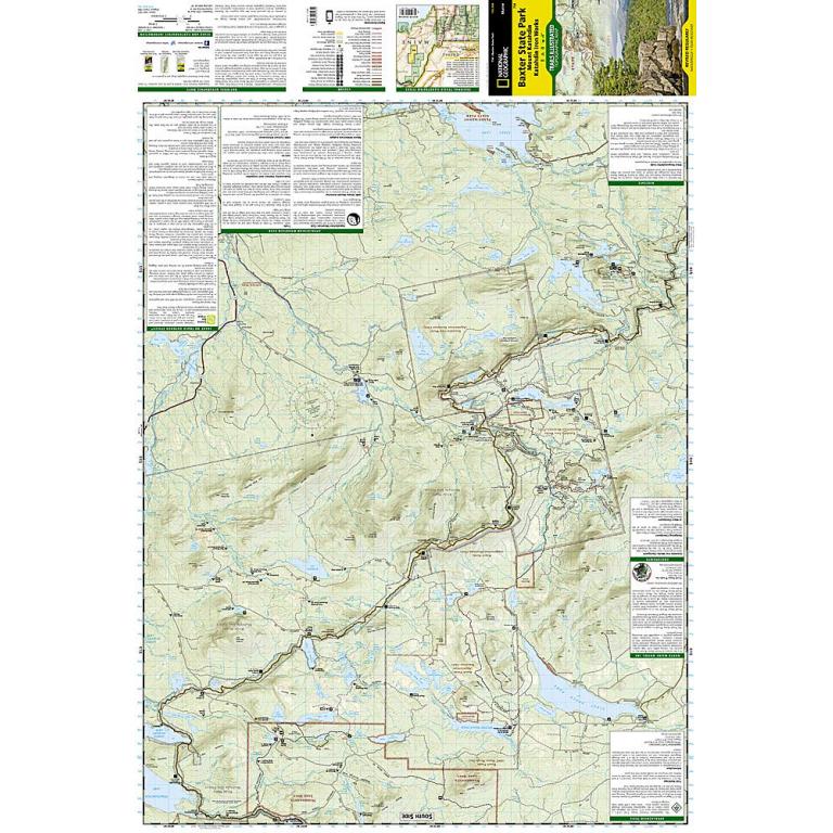 National Geographic - Baxter State Park [Mount Katahdin, Katahdin Iron Works] - Trails Illustrated Folding Travel Map - Image 3