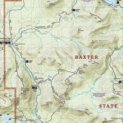 National Geographic - Baxter State Park [Mount Katahdin, Katahdin Iron Works] - Trails Illustrated Folding Travel Map - Image 2