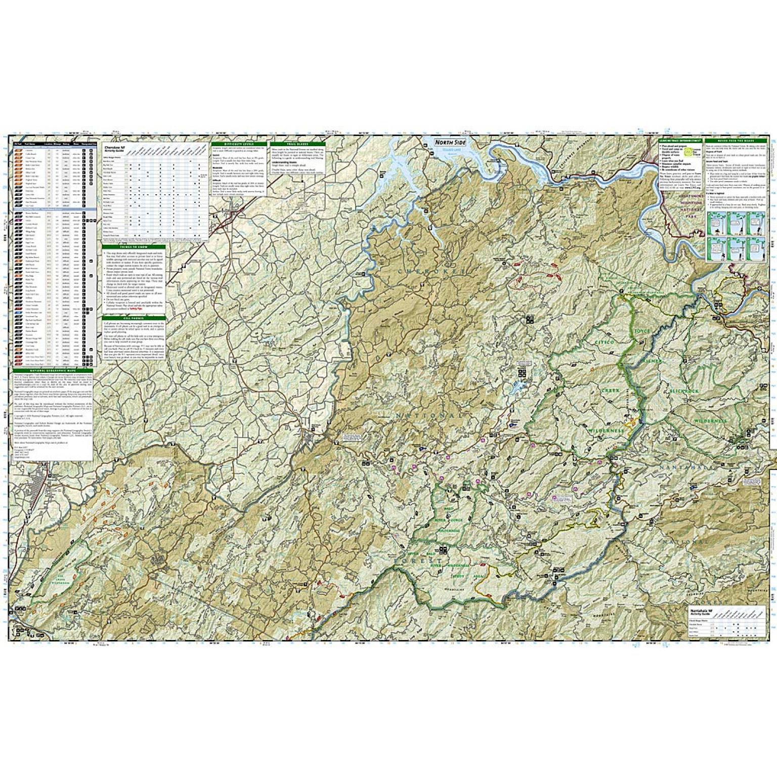 National Geographic - Tellico and Ocoee Rivers [Cherokee National Forest] - Trails Illustrated Folding Travel Map - Image 5