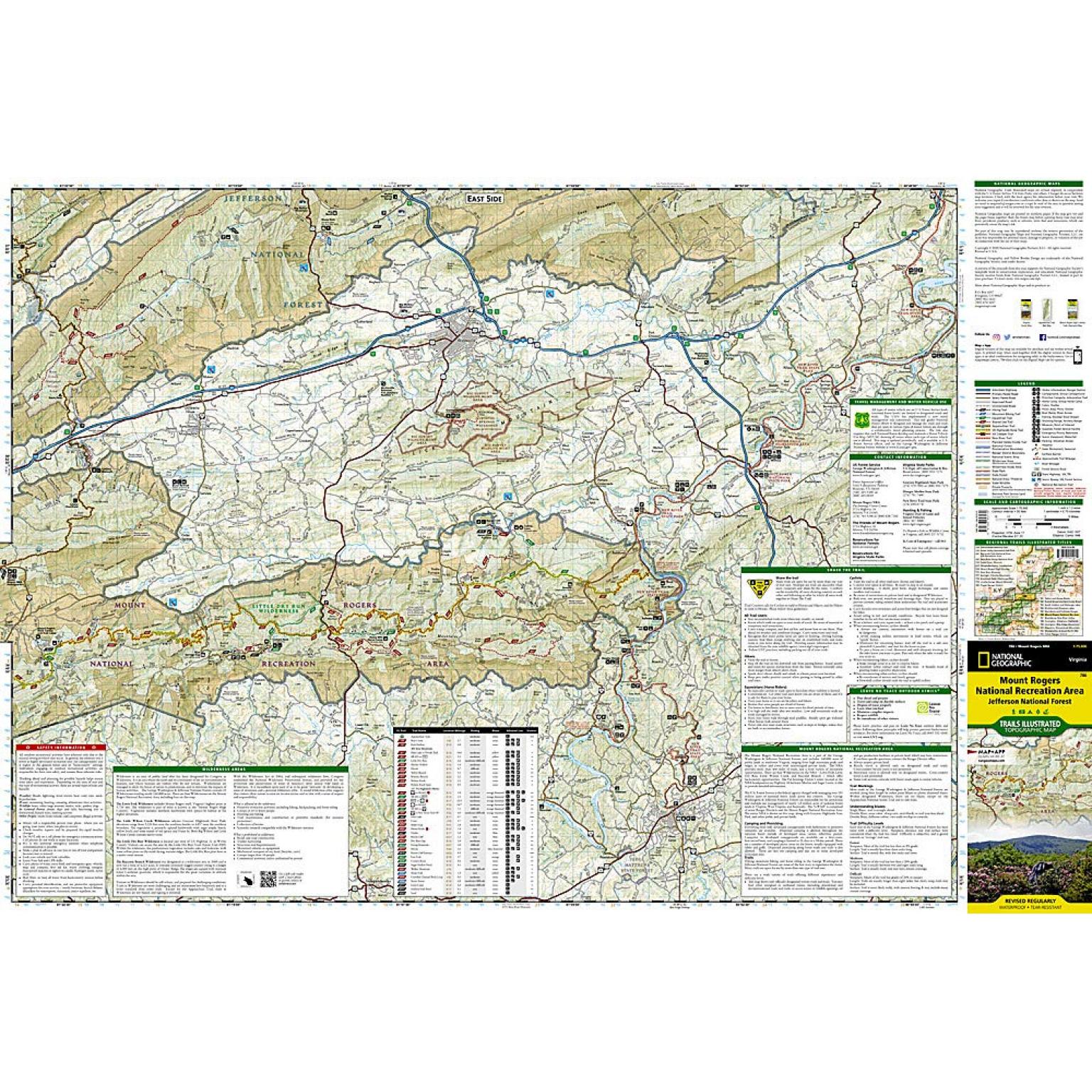 National Geographic - Mount Rogers National Recreation Area [Jefferson National Forest] - Trails Illustrated Folding Travel Map - Image 4