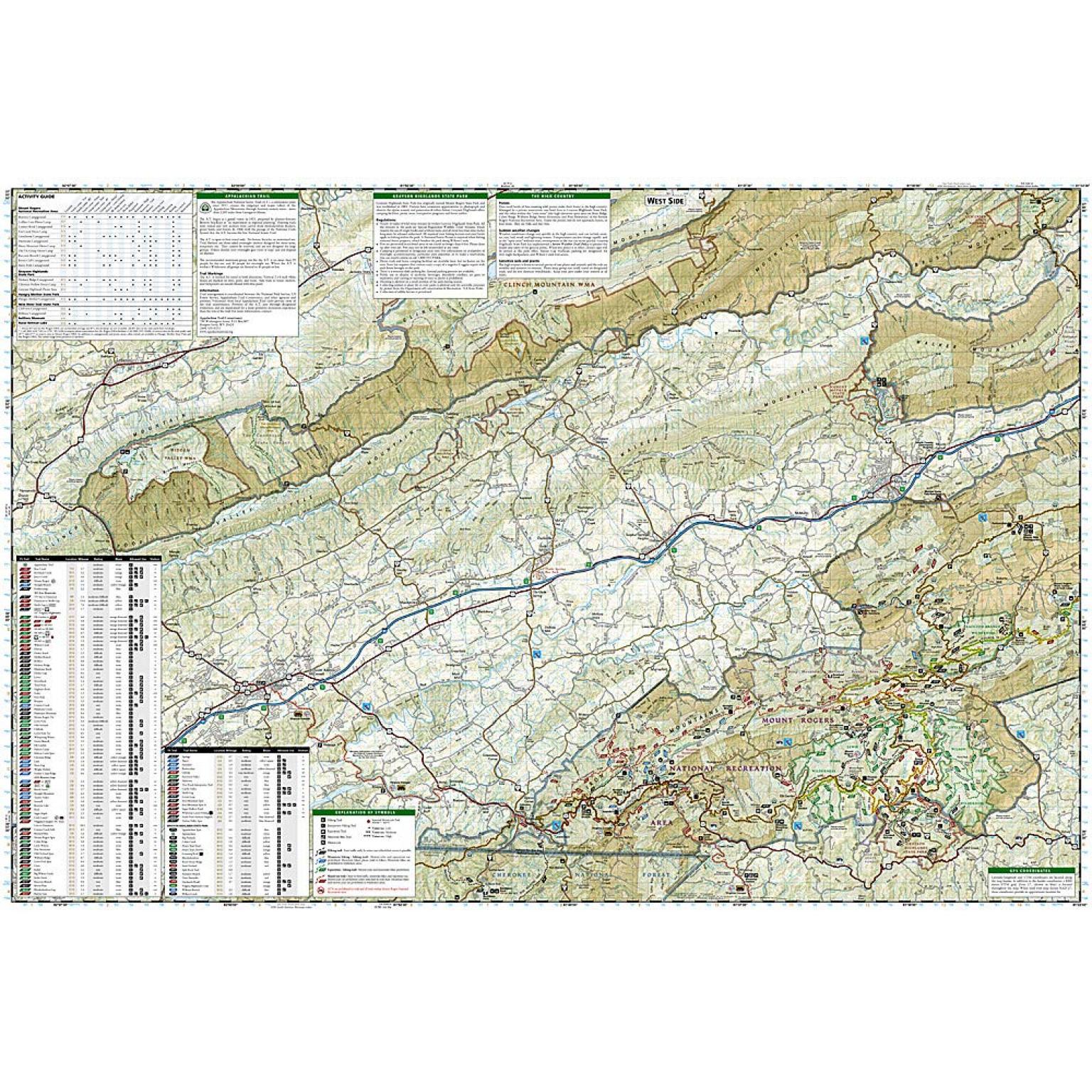 National Geographic - Mount Rogers National Recreation Area [Jefferson National Forest] - Trails Illustrated Folding Travel Map - Image 5