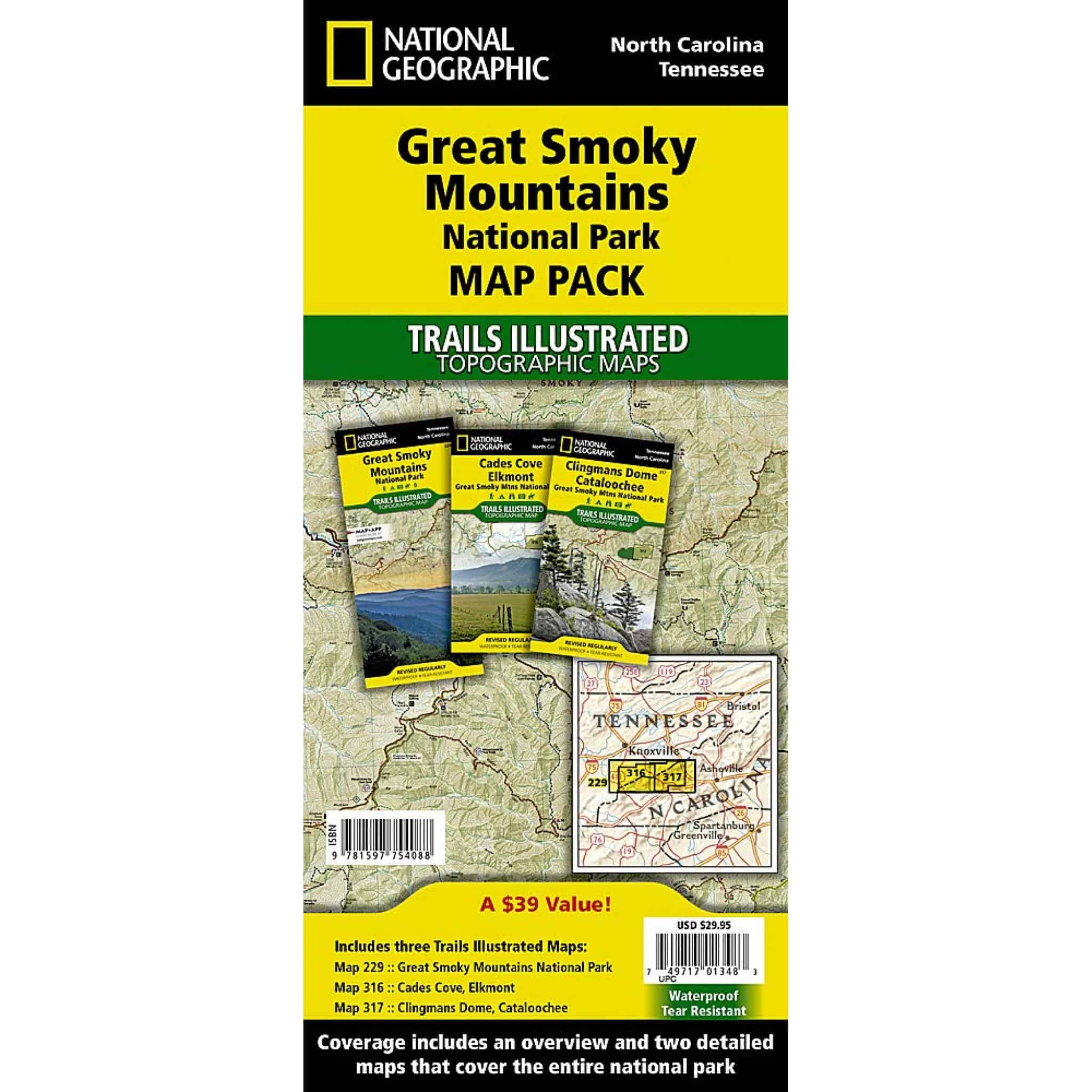 National Geographic - Great Smoky Mountains [Map Pack Bundle] - Trails ...