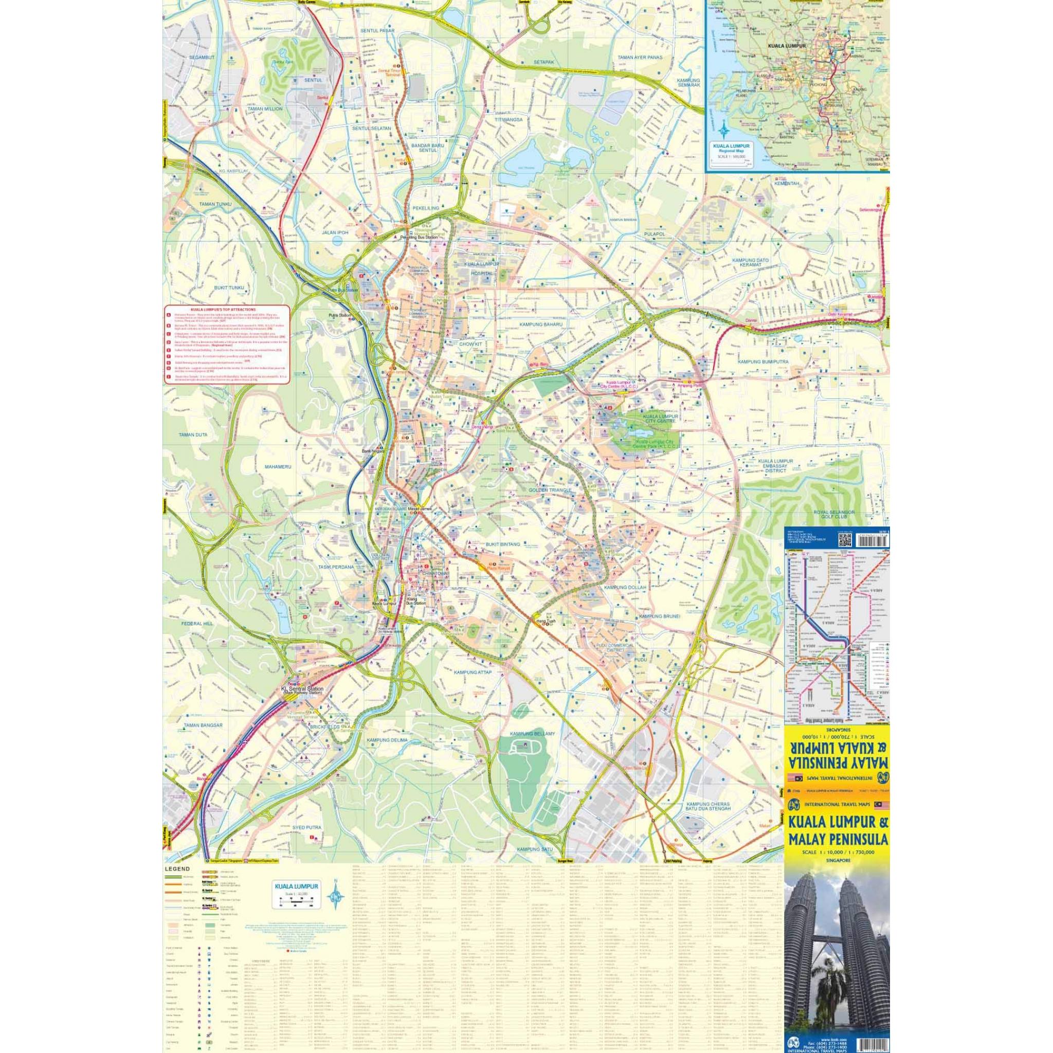ITMB - Kuala Lumpur & Malay Peninsula - Folding Travel Map - Image 2