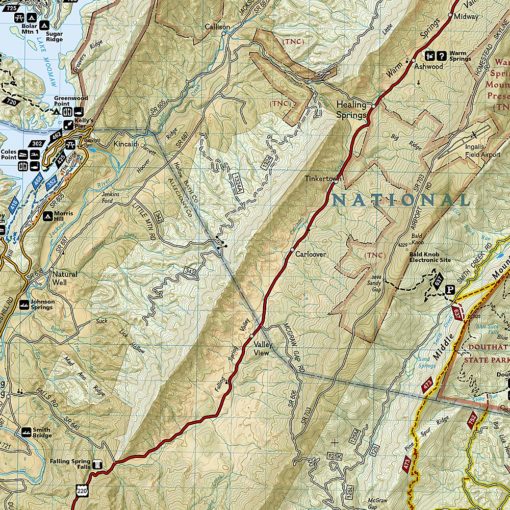 National Geographic - Covington, Alleghany Highlands [George Washington and Jefferson National Forests] - Trails Illustrated Folding Travel Map - Image 3