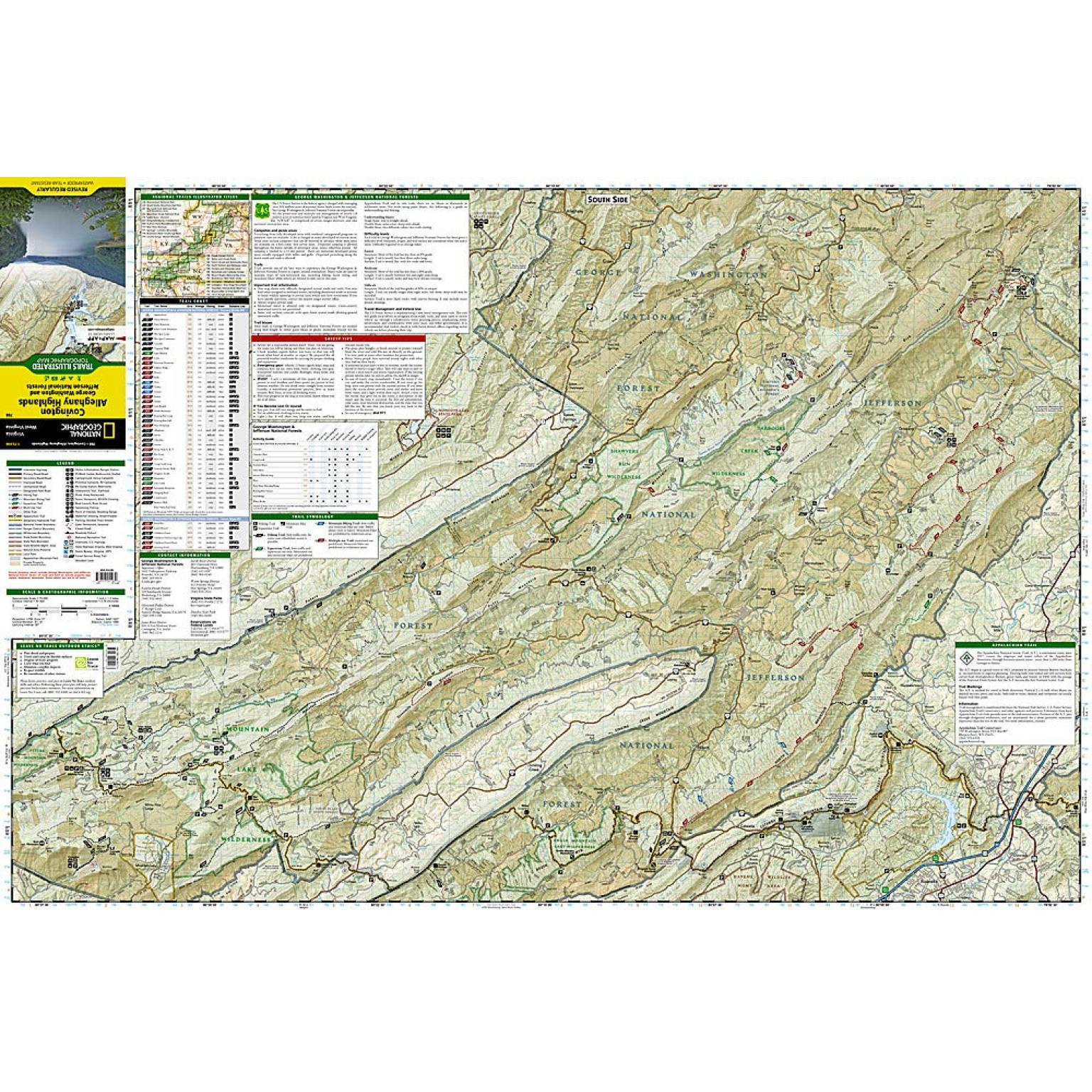 National Geographic - Covington, Alleghany Highlands [George Washington and Jefferson National Forests] - Trails Illustrated Folding Travel Map - Image 4