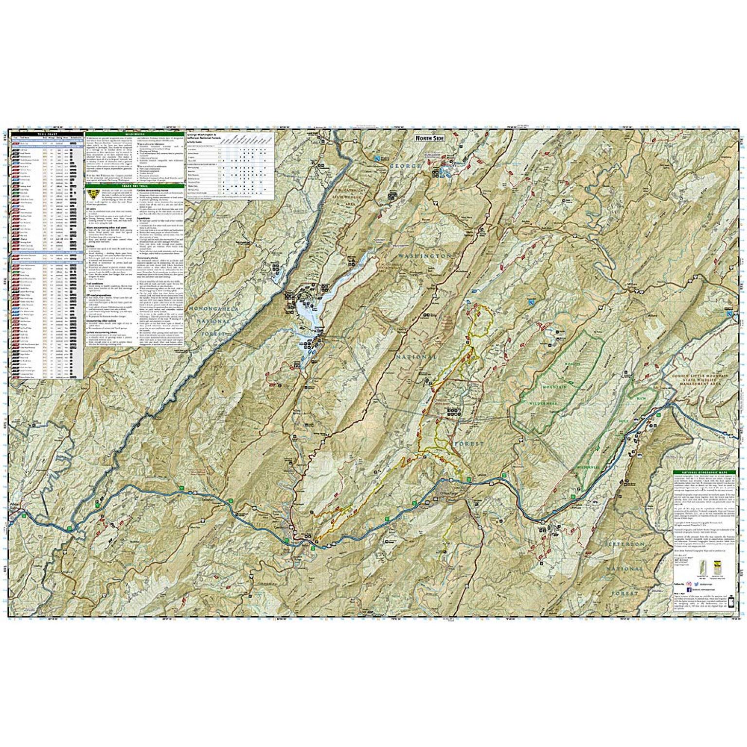 National Geographic - Covington, Alleghany Highlands [George Washington and Jefferson National Forests] - Trails Illustrated Folding Travel Map - Image 5