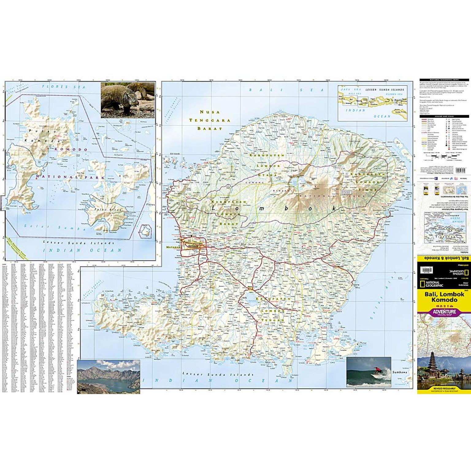National Geographic - Bali, Lombok, and Komodo [Indonesia] - Adventure Folding Travel Map - Image 3