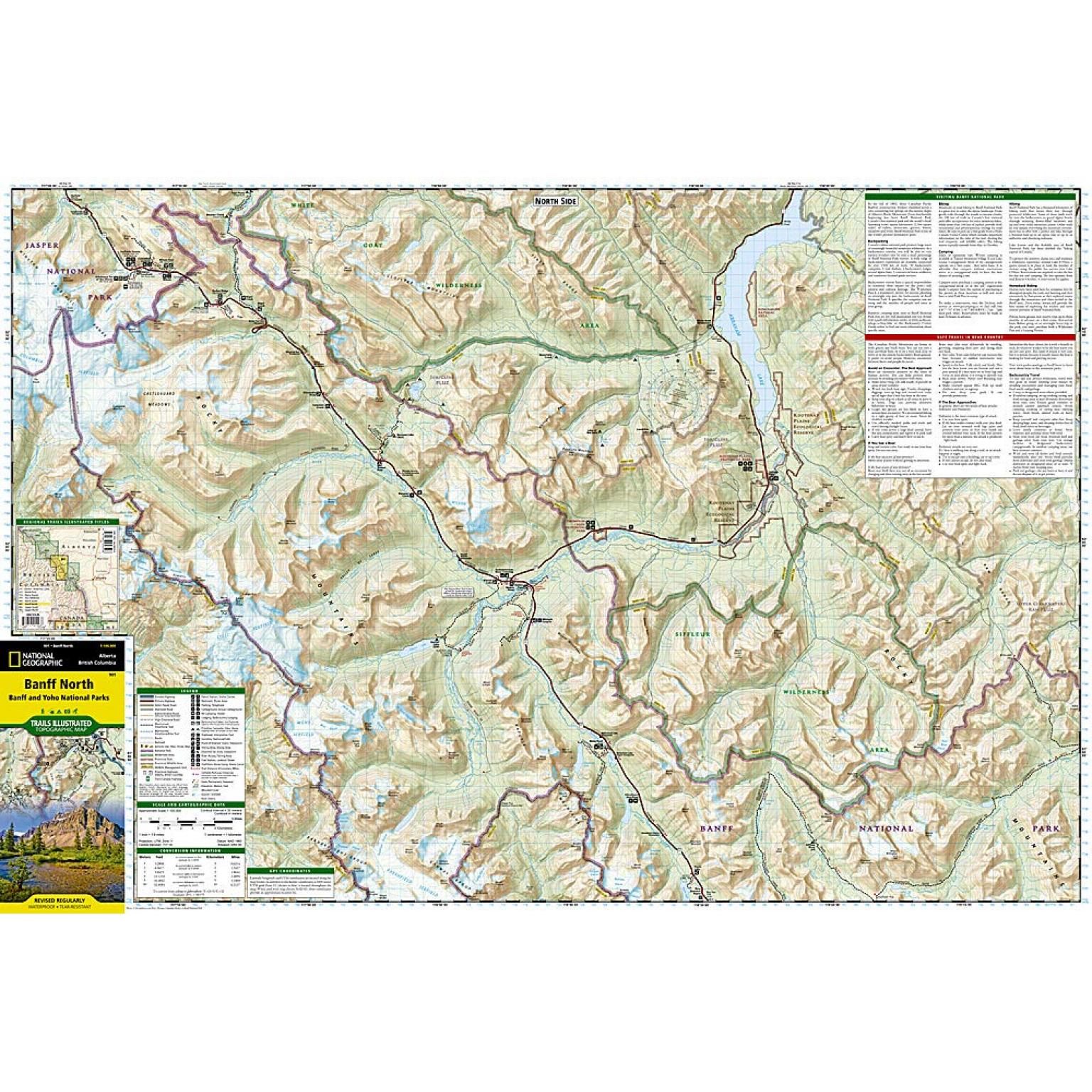 National Geographic - Banff North [Banff and Yoho National Parks] - Trails Illustrated Folding Travel Map - Image 3