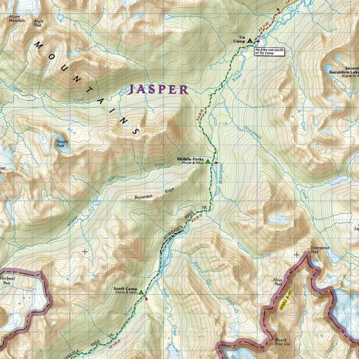 National Geographic - Jasper South [Jasper National Park] - Trails Illustrated Folding Travel Map - Image 2
