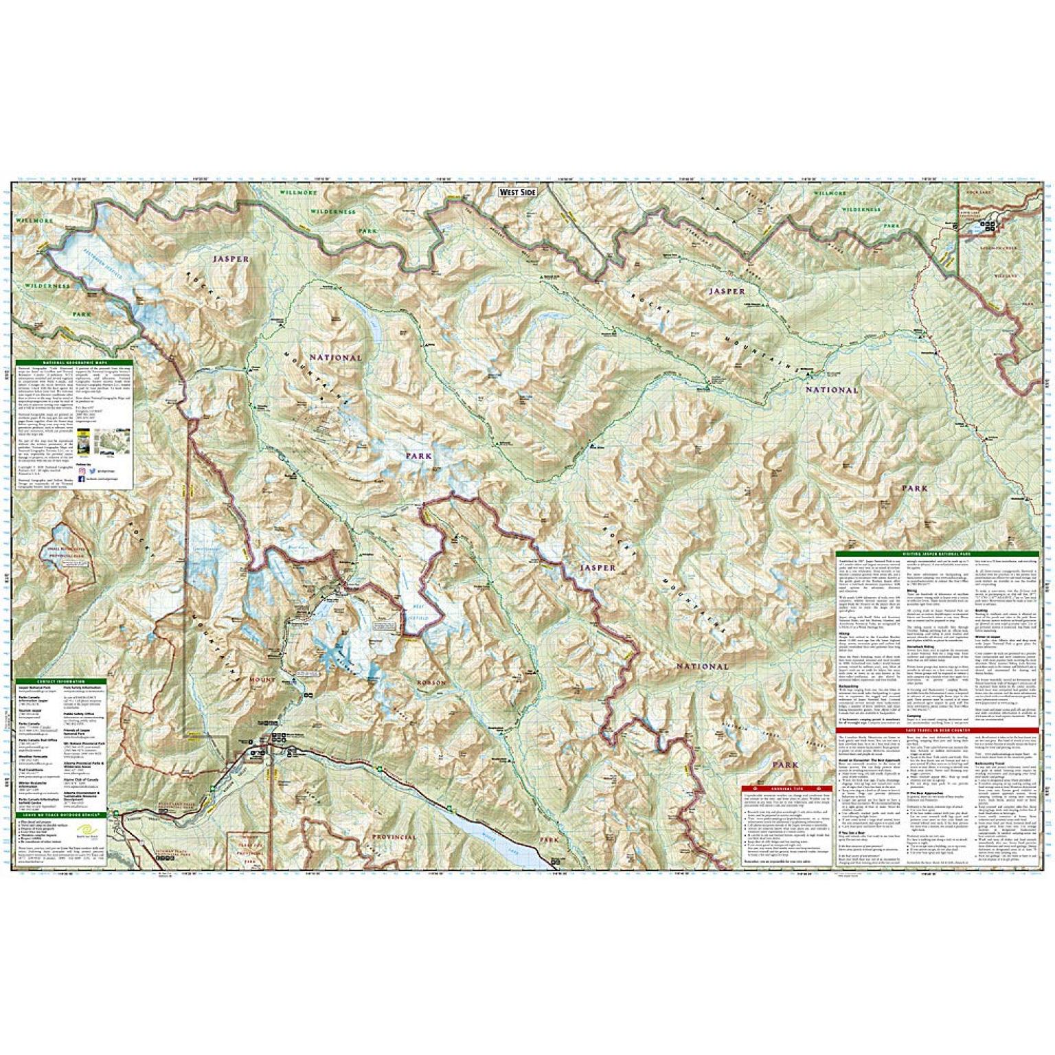 National Geographic - Jasper North [Jasper National Park] - Trails Illustrated Folding Travel Map - Image 4