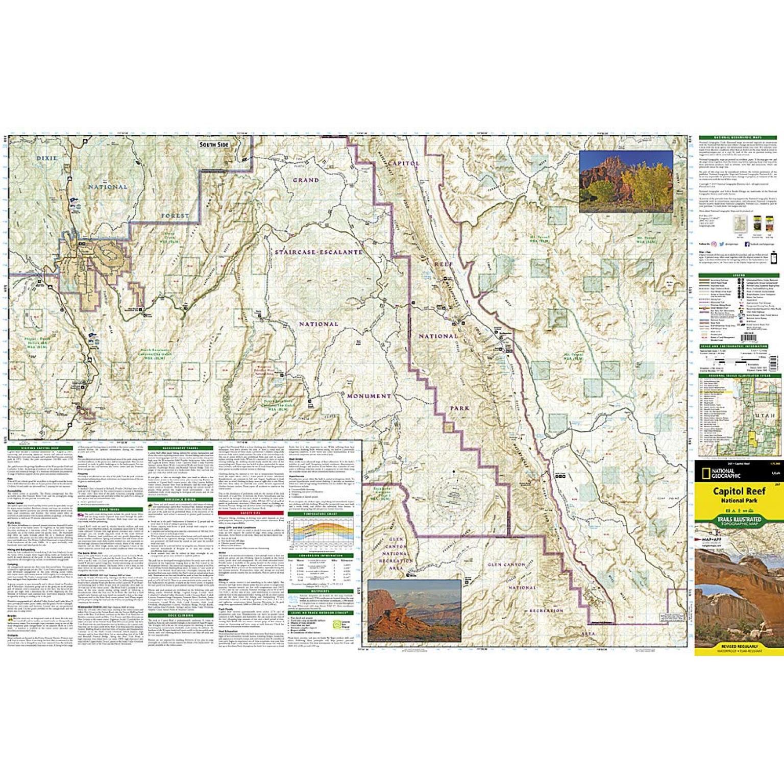 National Capitol Reef National - Trails Illustrated Folding Travel Map - The Map