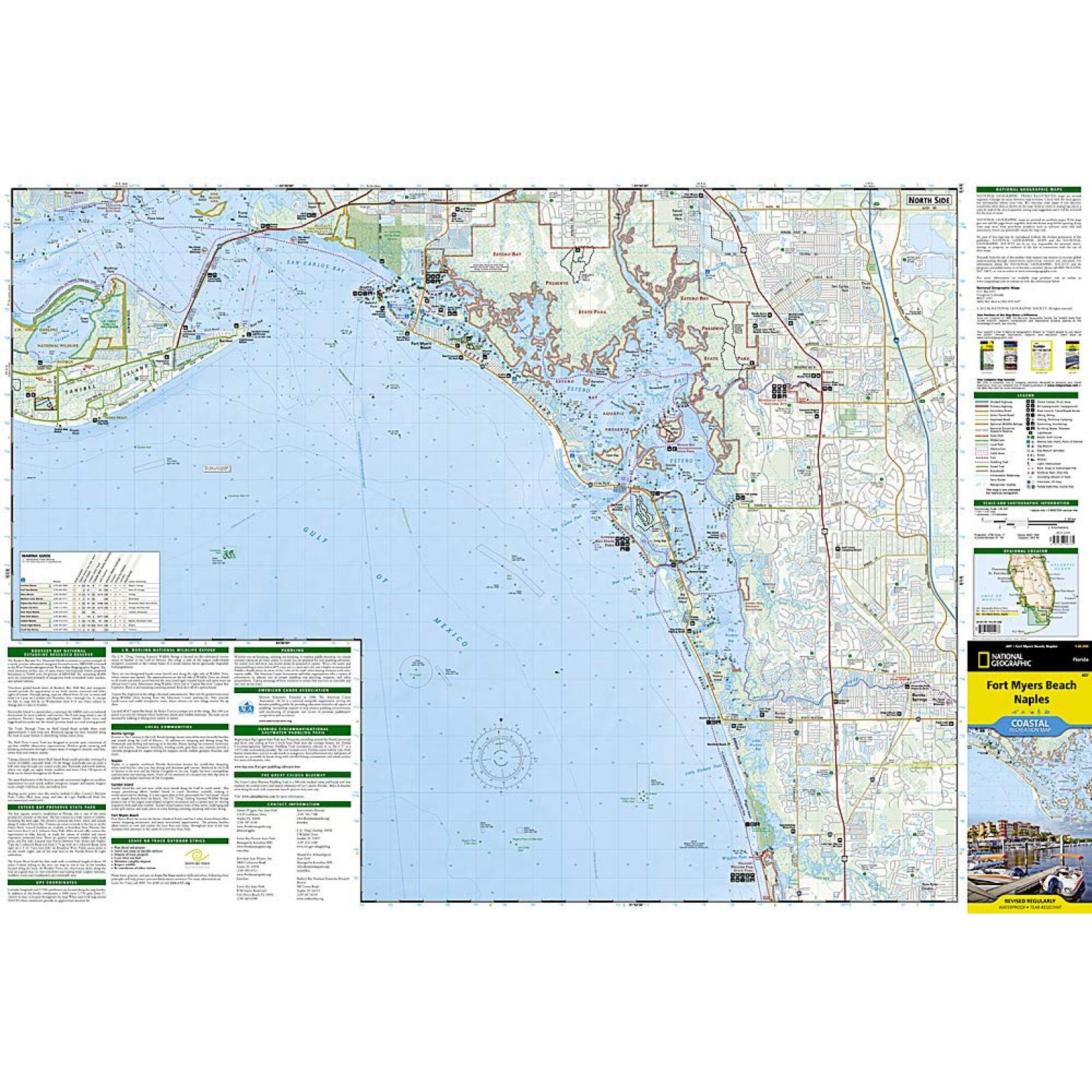 National Geographic - Fort Myers Beach, Naples - Coastal Recreation Folding Travel Map - Image 3
