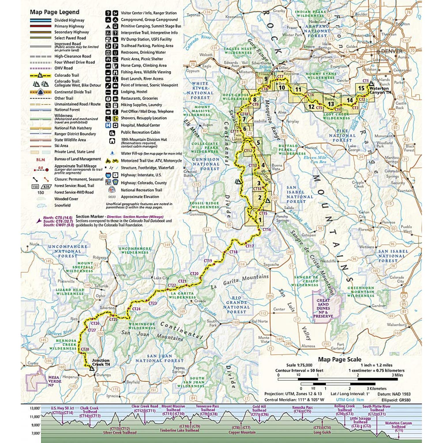 National Geographic - Colorado Trail North, Monarch to Denver - Trails Illustrated Folding Travel Map - Image 3