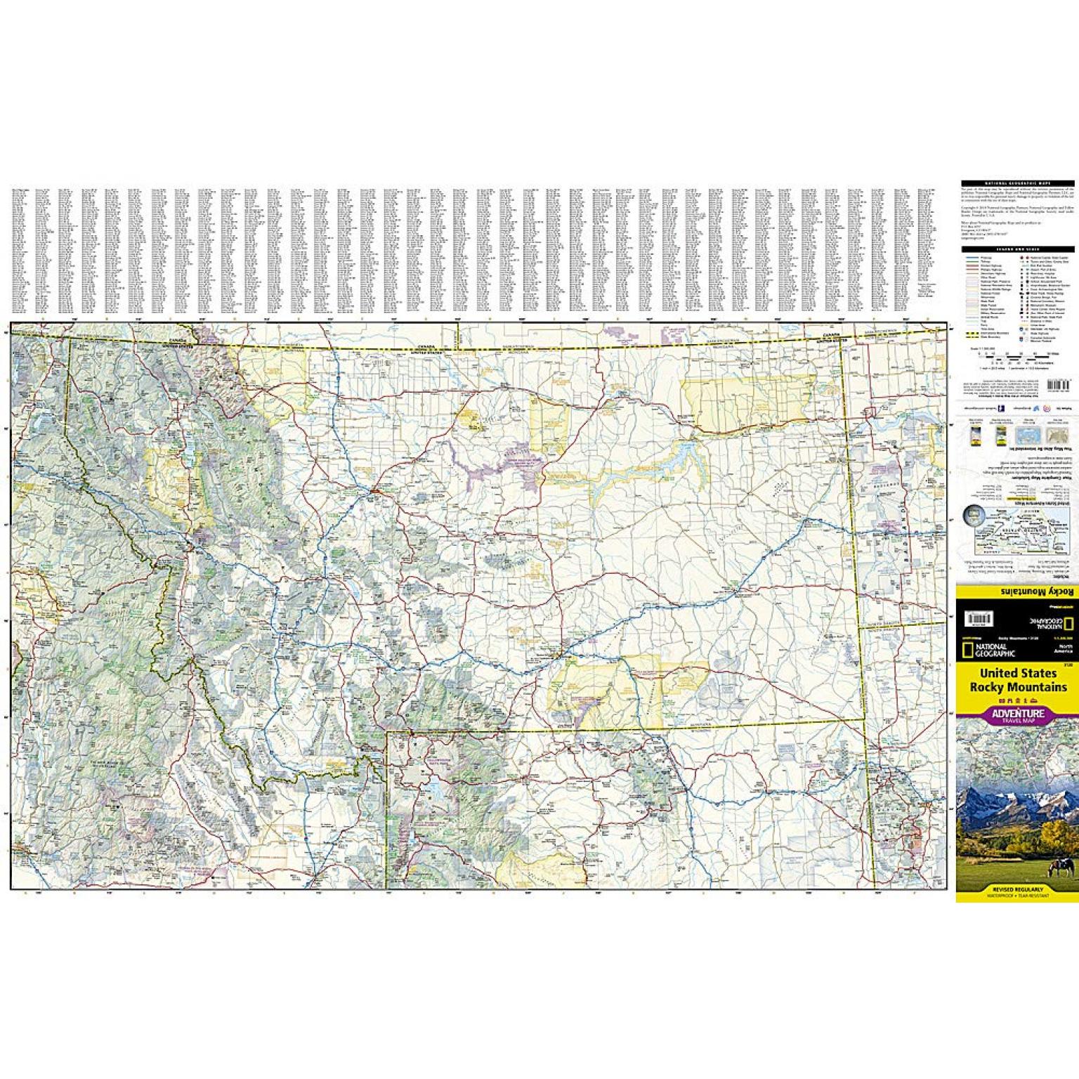 National Geographic - United States - Rocky Mountains - Adventure Folding Travel Map - Image 3