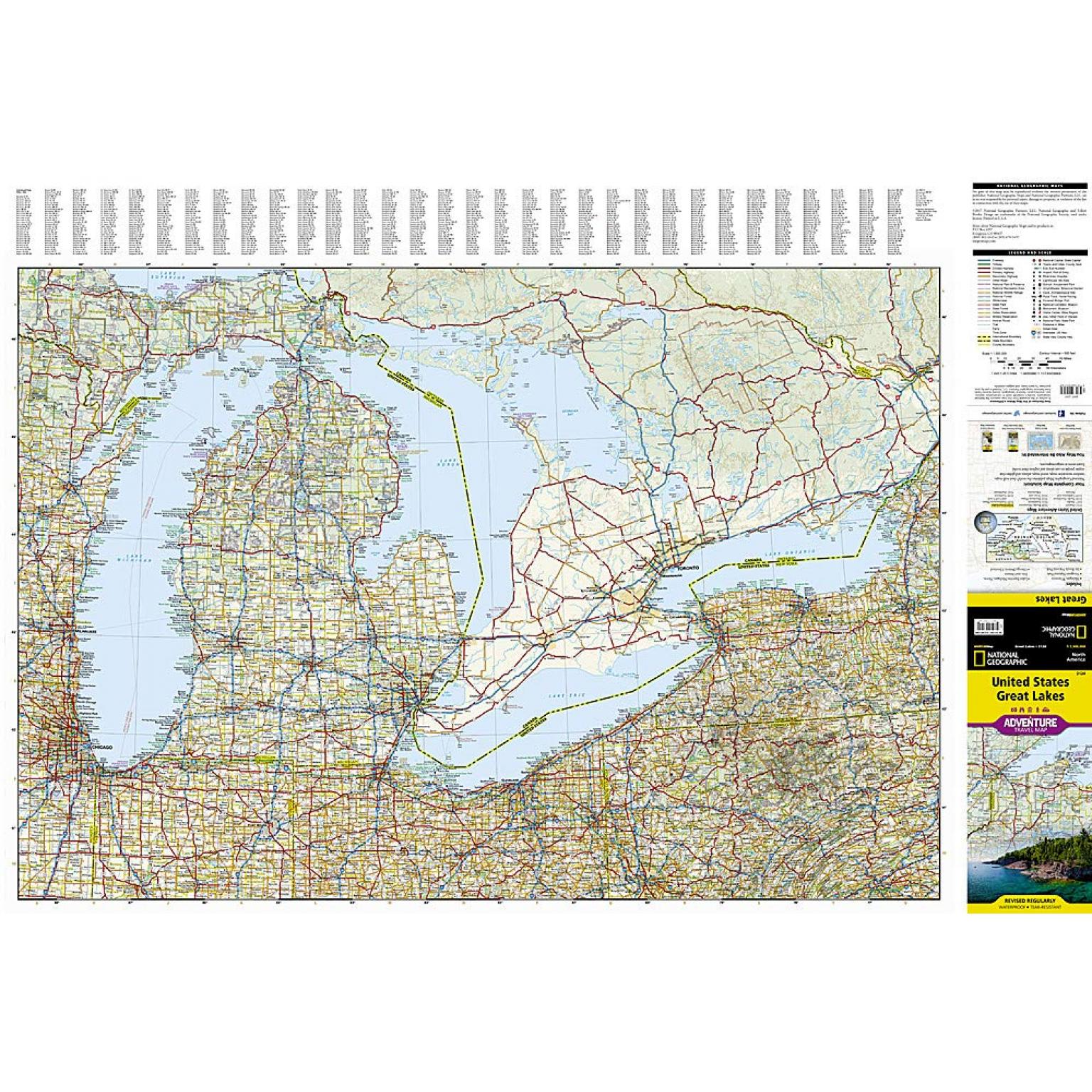 National Geographic - United States - Great Lakes - Adventure Folding Travel Map - Image 3