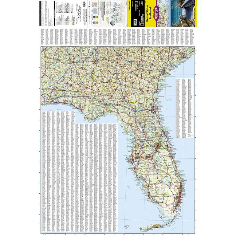 National Geographic - United States - Southeast - Adventure Folding Travel Map - Image 3