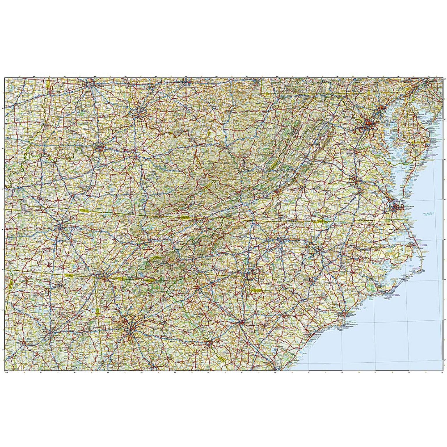 National Geographic - United States - Southeast - Adventure Folding Travel Map - Image 4