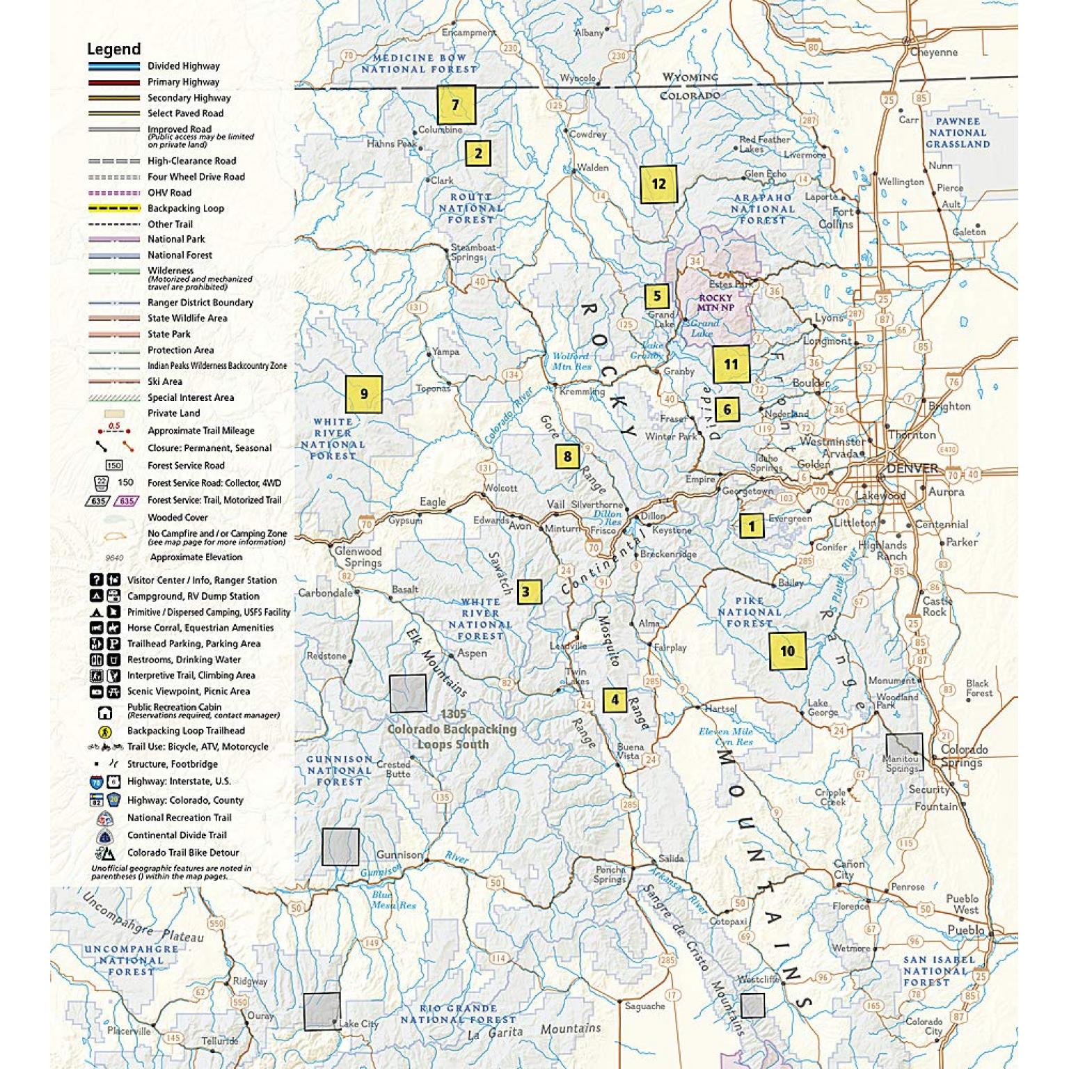 National Geographic - Colorado Backpack Loops North - Trails Illustrated Folding Travel Map - Image 2