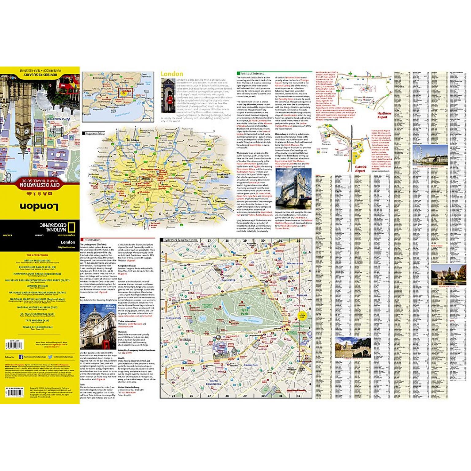 National Geographic - London - City Destination Folding Travel Map - Image 2