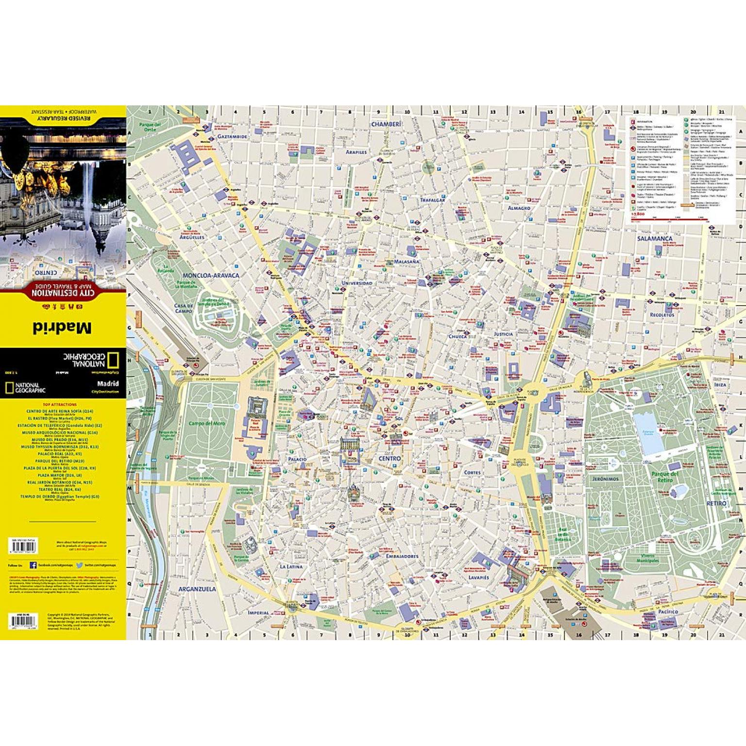 National Geographic - Madrid - City Destination Folding Travel Map - Image 2