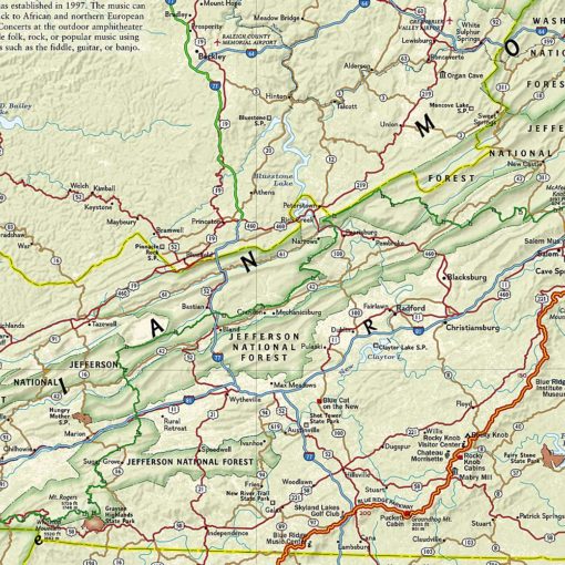 National Geographic - Blue Ridge Parkway - Destination Folding Travel Map - Image 2