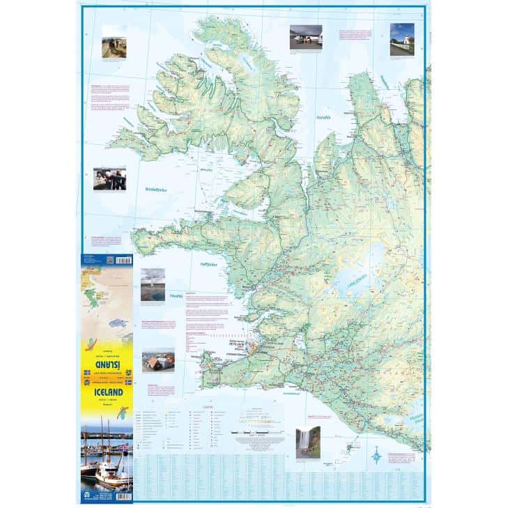 Detailed map of Iceland showing geographic features, roads, and tourist spots, ideal for travelers and adventurers exploring Iceland's landscape.
