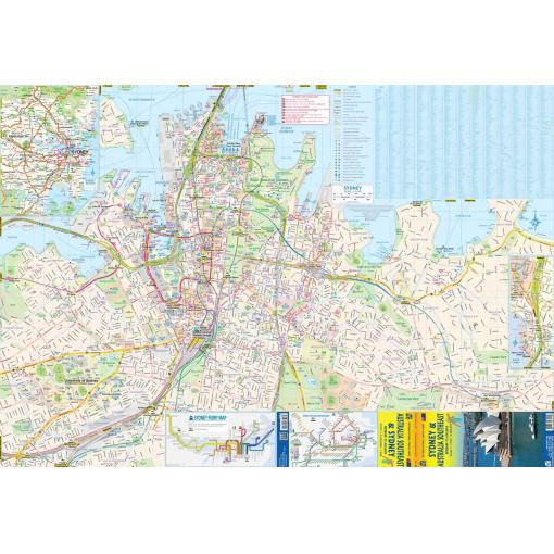 Detailed map of Sydney featuring streets, landmarks, public transportation routes, and navigational guides for travelers and locals. Perfect for trip planning, navigation, and exploring Sydney.