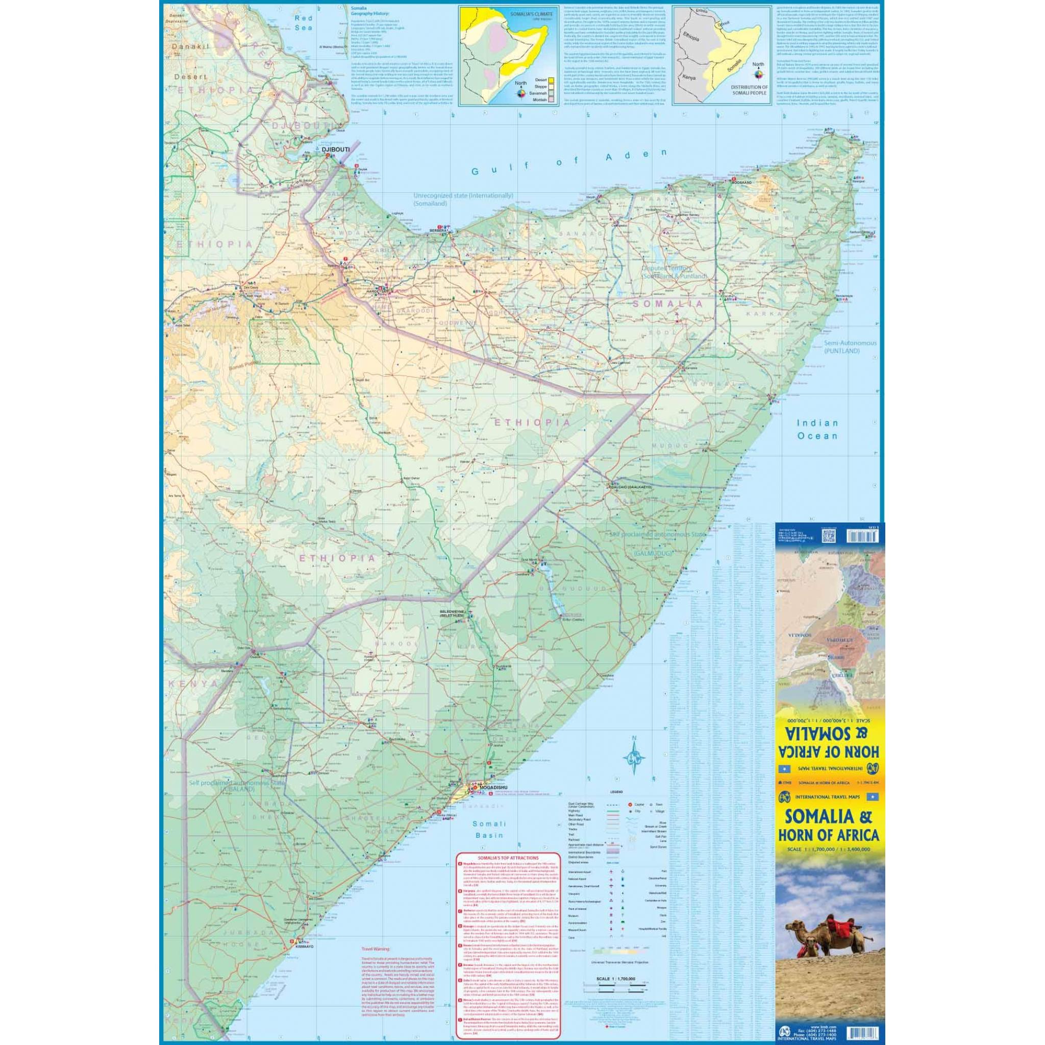 ITMB - Somalia and Djibouti - Folding Travel Map - Image 3