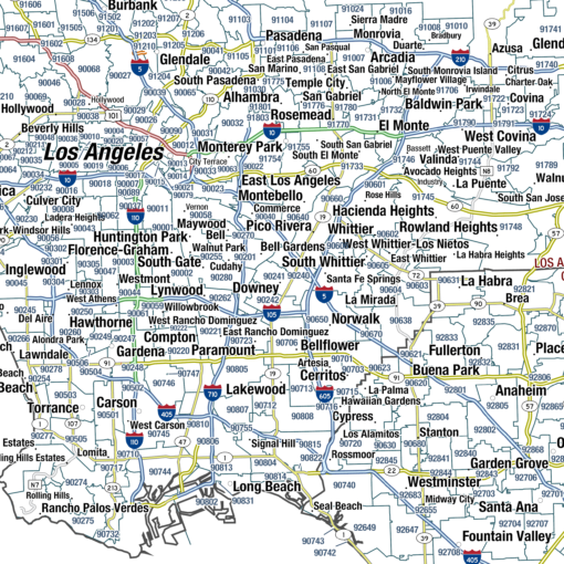 California Zip Code Wall Map by MapShop - Image 2