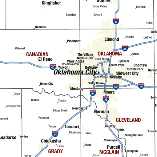 Oklahoma Territory Planner Wall Map by MapShop - Image 3