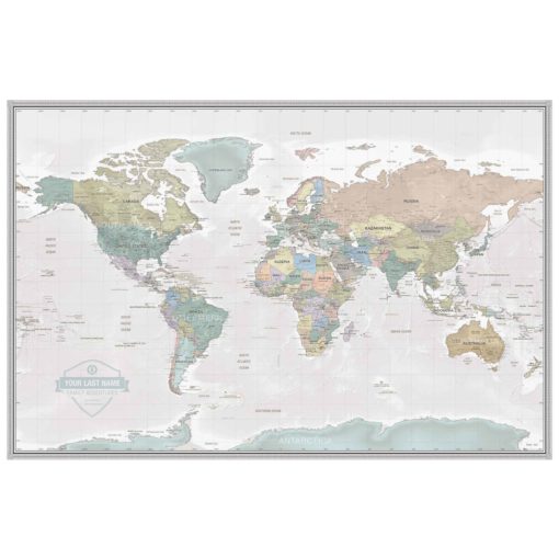 Personalized World Odyssey Wall Map by South of Kings