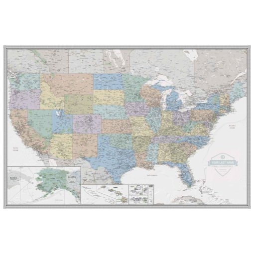 Personalized United States Odyssey Wall Map by South of Kings
