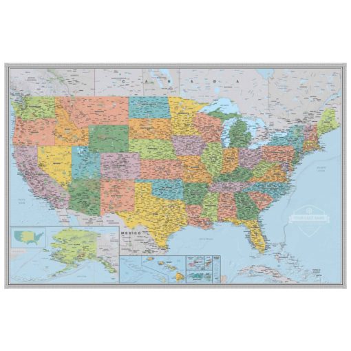 Personalized United States Voyager Wall Map South of Kings