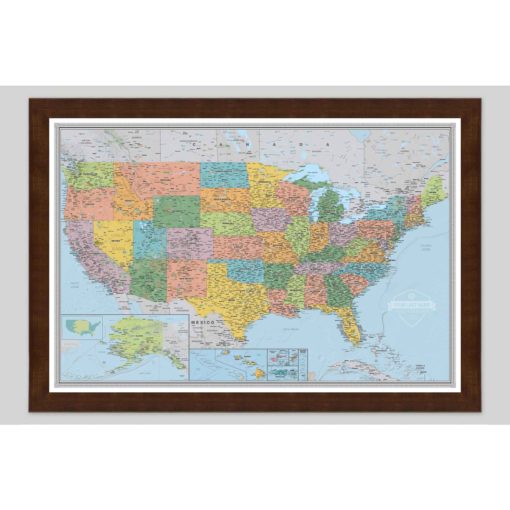Personalized United States Voyager Wall Map South of Kings - Image 8