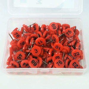 Numbered Push Pins - Red