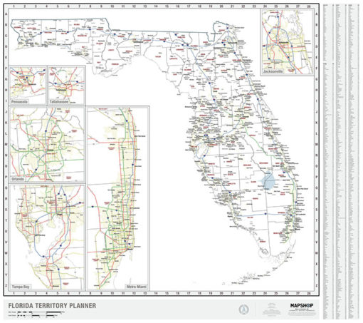 Florida Territory Planner Wall Map by MapShop
