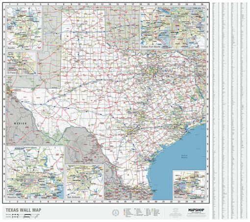 Texas State Wall Map by MapShop