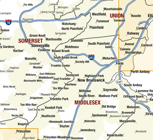 New Jersey Territory Planner Wall Map by MapShop - Image 2
