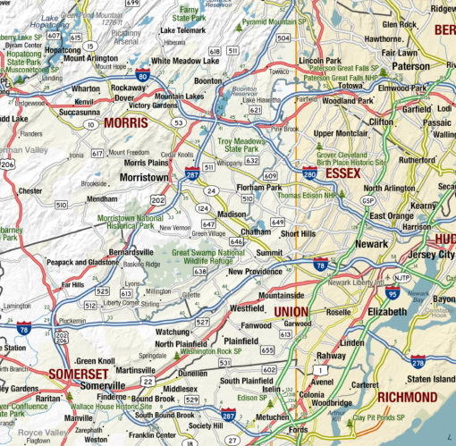 New Jersey State Wall Map by MapShop - Image 2
