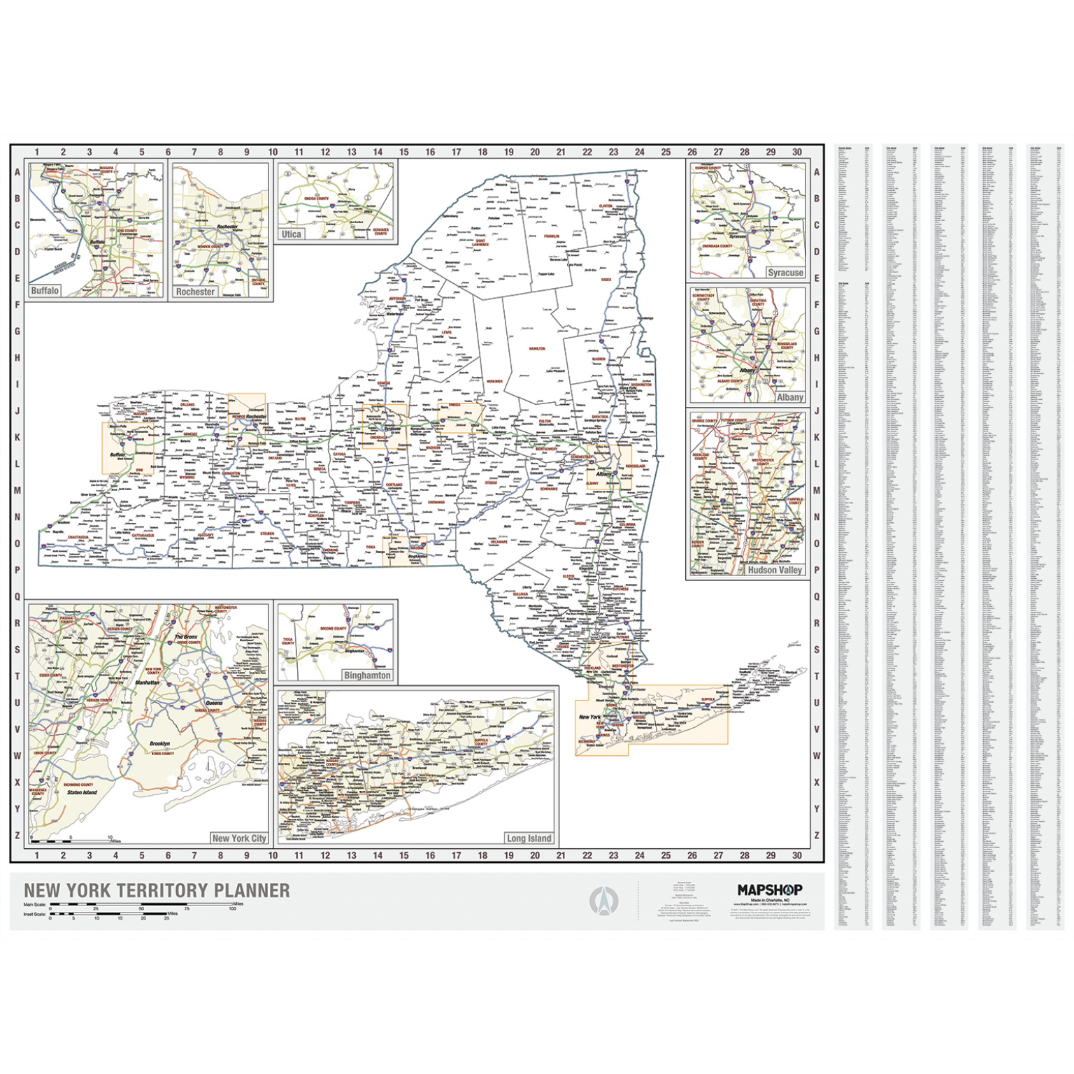 New York Territory Planner Wall Map by MapShop