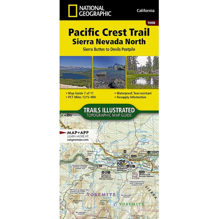 National Geographic - Pacific Crest Trail: Sierra Nevada North [Sierra Buttes to Devil's Postpile] - Trails Illustrated Folding Travel Map