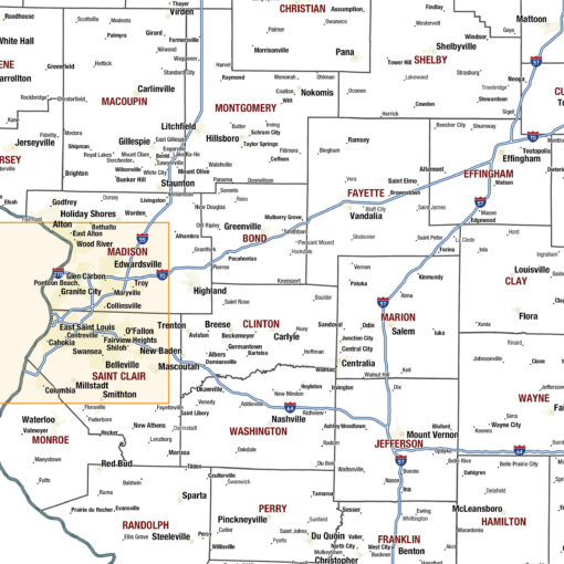 Illinois Territory Planner Wall Map by MapShop - Image 3