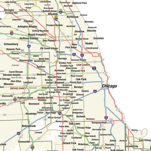 Illinois Territory Planner Wall Map by MapShop - Image 2
