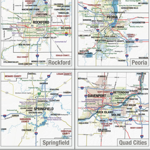Illinois State Wall Map by MapShop - Image 2